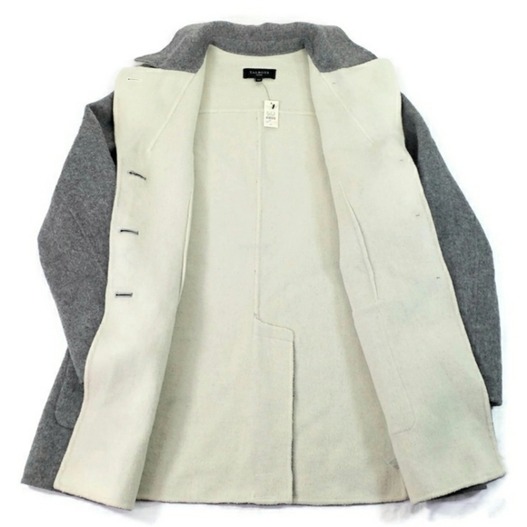 Talbots Gray Wool Blend Button Front Luxury Winter Coat Womens 14P Petite - Picture 9 of 11